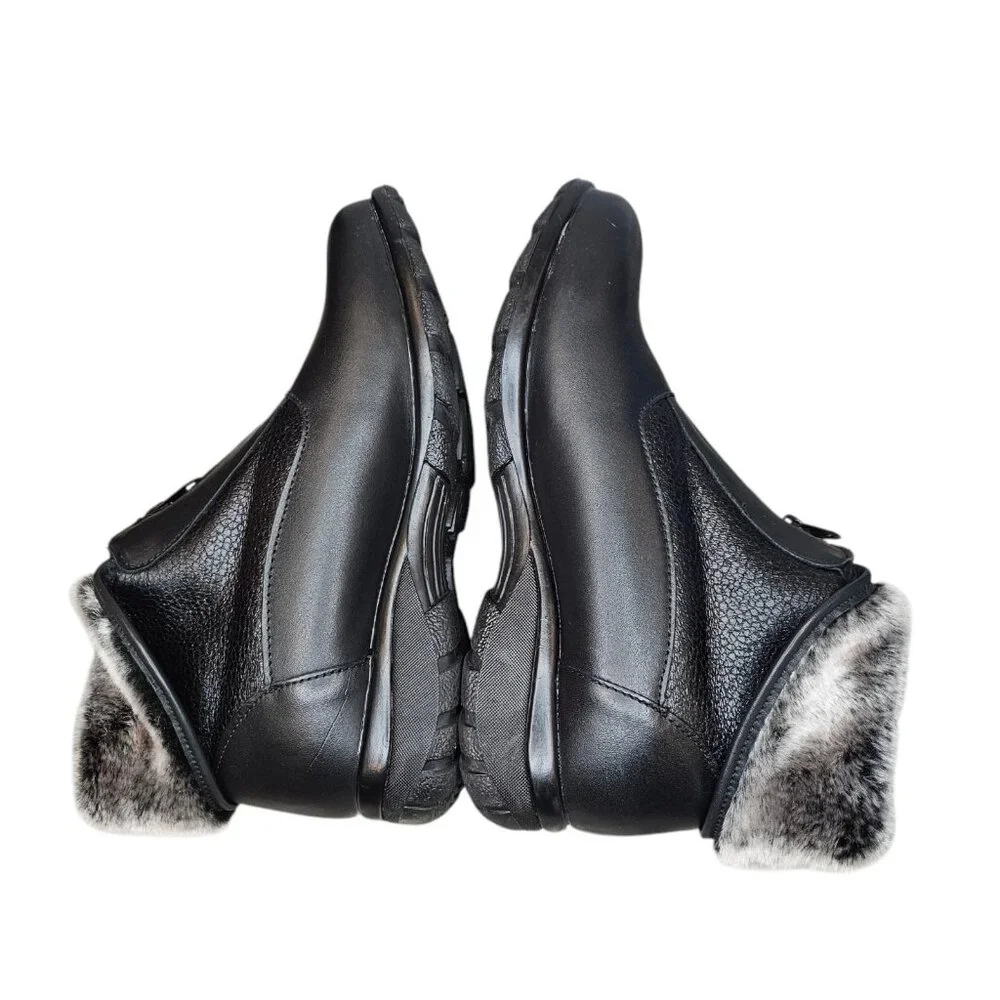 Toe Warmers Canada Womens‎ Black Boots Waterproof Faux Fur Lined Foldover Sz 9